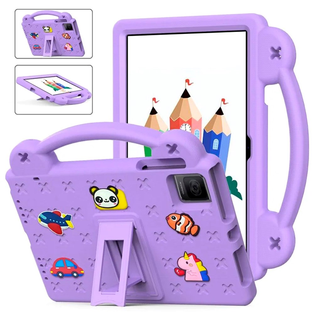 EIDERWOOD TCL Tab 10 Gen 2 / T-Mobile REVVL TAB Kids Case w. Kickstand & Hand Holder - Purple