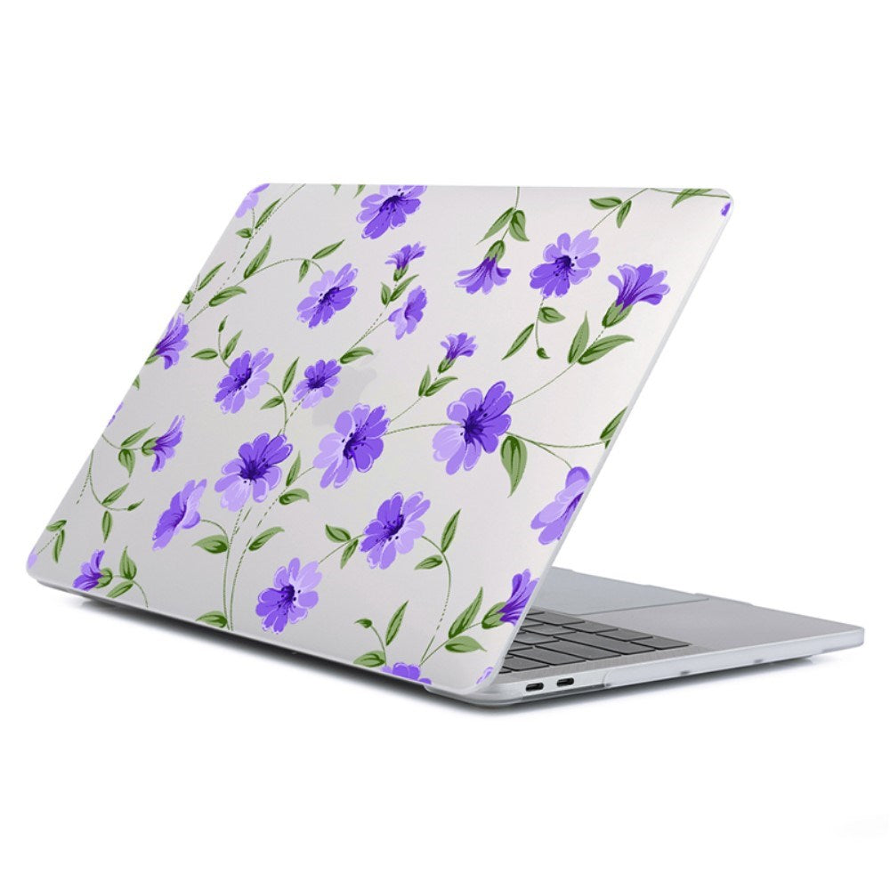 Macbook Pro 14 M5/M4/M3/M2/M1 (2025-2021) Hard Plastic Cover - Purple Flowers