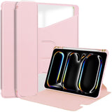 EIDERWOOD iPad Pro 11" (2024) Hybrid Flip Case w. Rotating Stand Function - Transparent / Pink