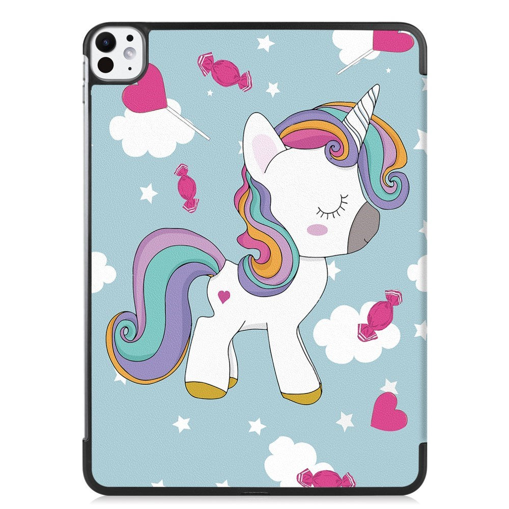 EIDERWOOD iPad Pro 11" (2024) Tri-Fold PU Flip Case with Sleep / Wake-up Function - Unicorn