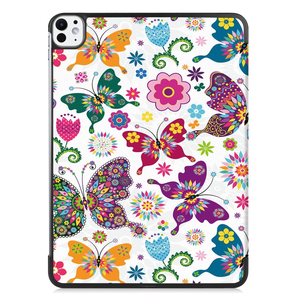 EIDERWOOD iPad Pro 11" (2024) Tri-Fold PU Flip Case with Sleep / Wake-up Function - Butterflies