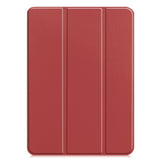 EIDERWOOD iPad Pro 11" (2024) Tri-Fold Leather Flip Case - Wine Red