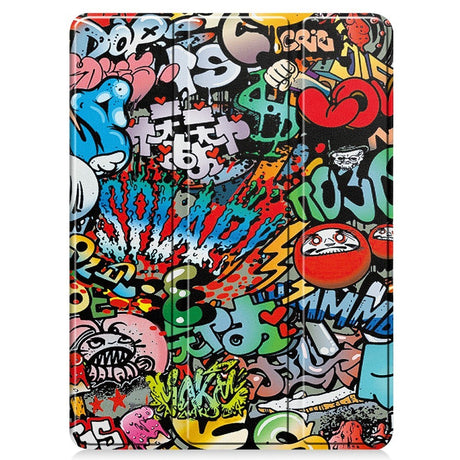 EIDERWOOD iPad Pro 11" (2024) Tri-Fold Faux Leather Flip Case w. Wake-up / Sleep Function - Graffiti