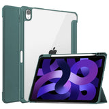 EIDERWOOD iPad Air 11" (2024) Hybrid Flip Case w. Pen Holder - Green & Transparent