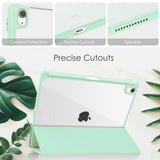 EIDERWOOD iPad Air 11" (2024) Hybrid Flip Case w. Pen Holder - Mint Green & Transparent