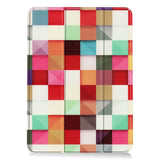 EIDERWOOD iPad Air 11" (2024) Tri-Fold Faux Leather Flip Case w. Wake-up / Sleep Function - Colorful Squares