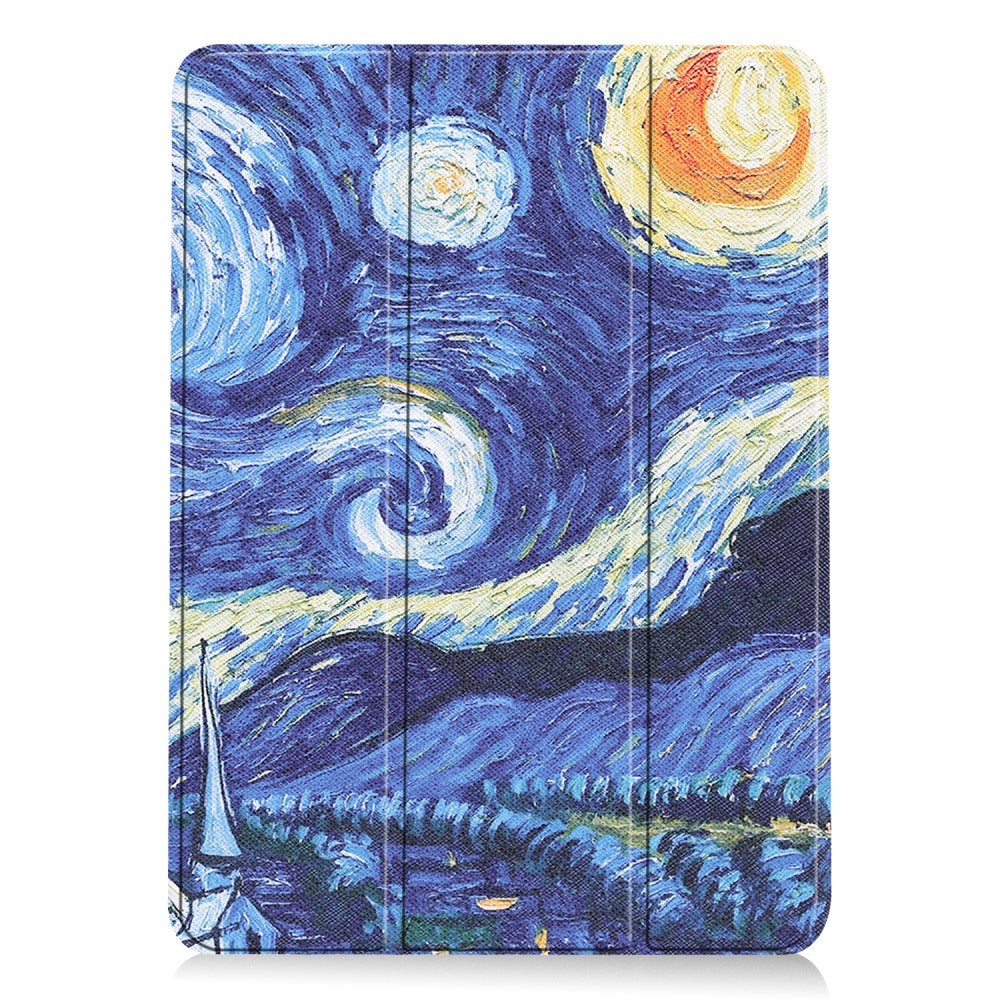 EIDERWOOD iPad Air 11" (2024) Tri-Fold Faux Leather Flip Case w. Wake-up / Sleep Function - Painting