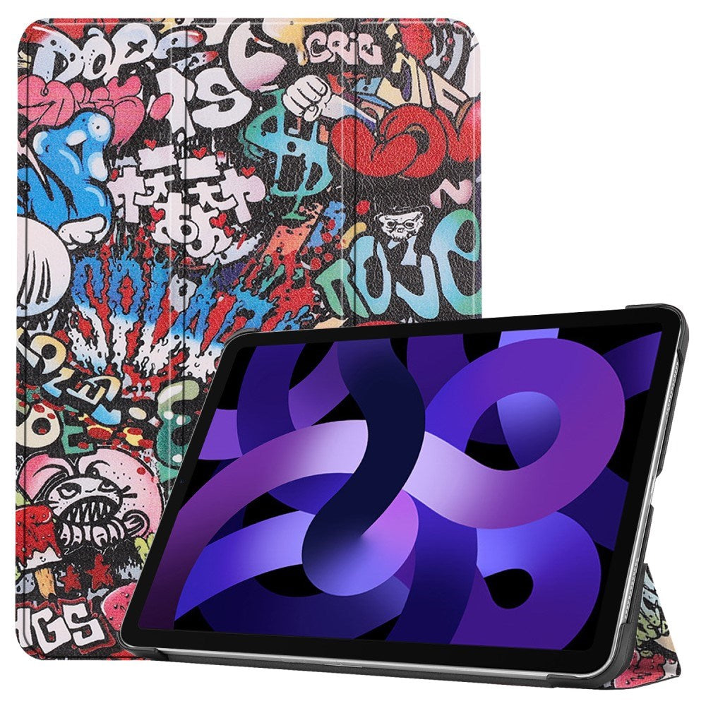 EIDERWOOD iPad Air 11" (2024) Tri-Fold Faux Leather Flip Case w. Wake-up / Sleep Function - Graffiti