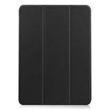 EIDERWOOD iPad Air 11" (2024) Litchi Tri-Fold Leather Flip Case - Black