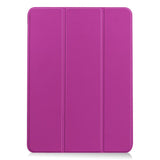 EIDERWOOD iPad Air 11" (2024) Litchi Tri-Fold Leather Flip Case - Purple