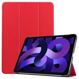 EIDERWOOD iPad Air 11" (2024) Litchi Tri-Fold Leather Flip Case - Red