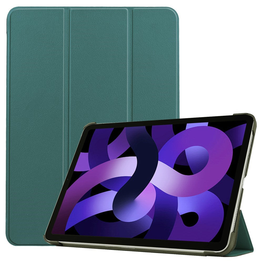 EIDERWOOD iPad Air 11" (2024) Litchi Tri-Fold Leather Flip Case - Green