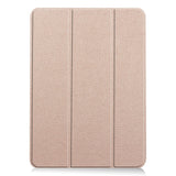 EIDERWOOD iPad Air 11" (2024) Litchi Tri-Fold Leather Flip Case - Gold