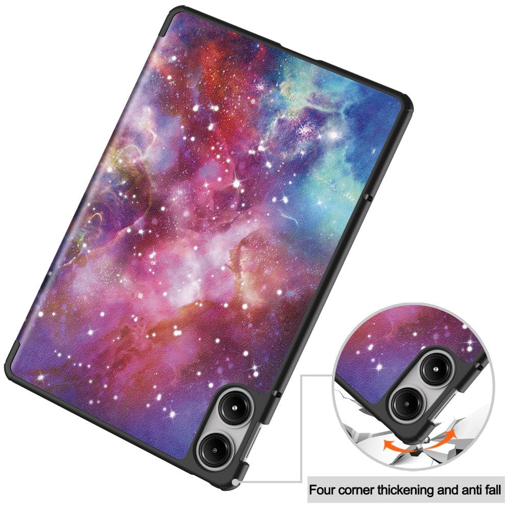 EDIERWOOD Xiaomi Redmi Pad Pro Tri-Fold PU Flip Case with Sleep / Wake-up Function - Galaxy