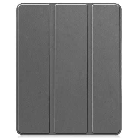 EIDERWOOD iPad Air 13" (2024) Tri-Fold Artificial Leather Flip Case w. Apple Pencil Holder - Grey