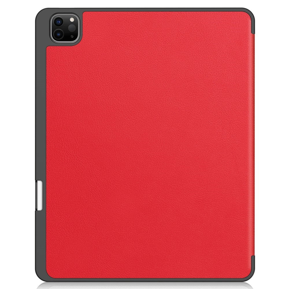 EIDERWOOD iPad Air 13" (2024) Tri-Fold Artificial Leather Flip Case w. Apple Pencil Holder - Red