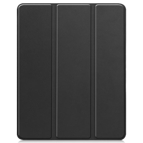 EIDERWOOD iPad Air 13" (2024) Tri-Fold Artificial Leather Flip Case w. Apple Pencil Holder - Black