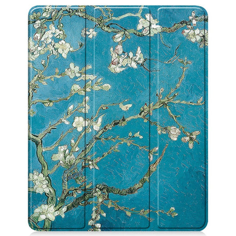 EIDERWOOD iPad Air 13" (2024) Tri-Fold Faux Leather Flip Case w. Wake-up / Sleep Function - Flowers