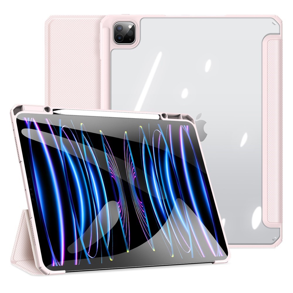 iPad Pro 13" (2025 / 2024) Shockproof Case w. Pen Holder - Dux Ducis Toby Series - Transparent / Pink
