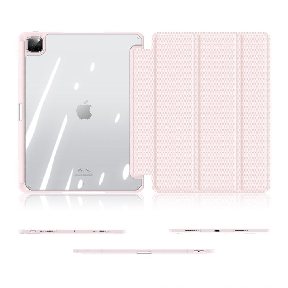 iPad Pro 13" (2024) Shockproof Case w. Pen Holder - Dux Ducis Toby Series - Transparent / Pink