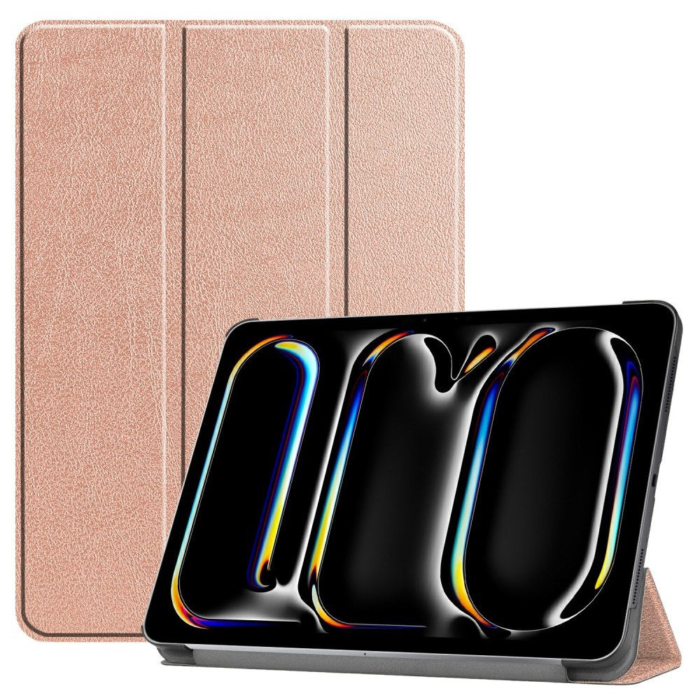 EIDERWOOD iPad Pro 13" (2024) Tri-Fold Leather Flip Case - Rose Gold