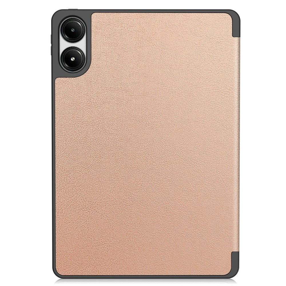 EIDERWOOD Xiaomi Redmi Pad Pro Tri-Fold Artificial Leather Flip Case w. Stylus Pencil Holder - Rose Gold