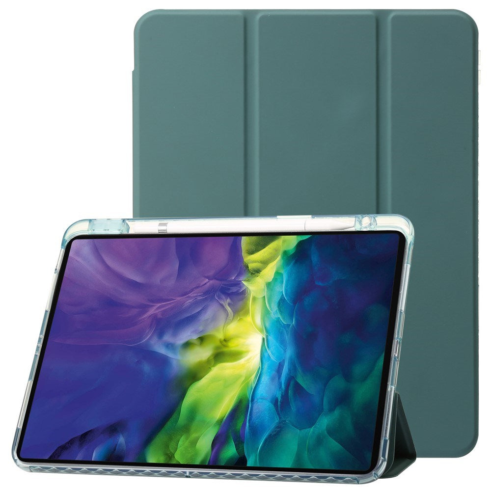 EIDERWOOD iPad Pro 13" (2025 / 2024) Tri-Fold Artificial Leather Flip Case w. Apple Pencil Holder - Green