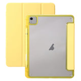 EIDERWOOD iPad Air 11" (2024) Tri-Fold Artificial Leather Flip Case w. Apple Pencil Holder - Yellow