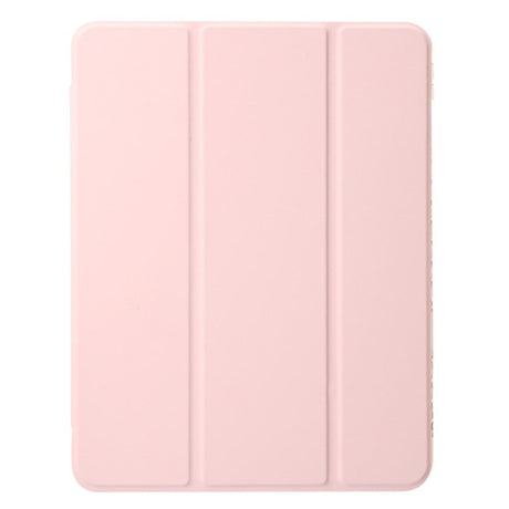 EIDERWOOD iPad Air 13" (2024) Tri-Fold Artificial Leather Flip Case w. Apple Pencil Holder - Light Pink