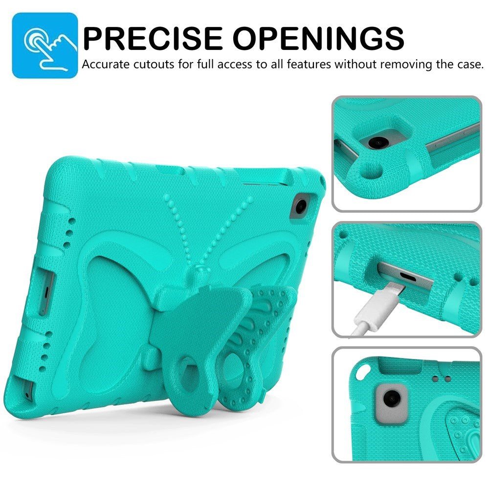 Samsung Galaxy Tab A11+ (Plus) / A9+ (Plus) EIDERWOOD Kids Case - Butterfly Kickstand Case - Turquoise