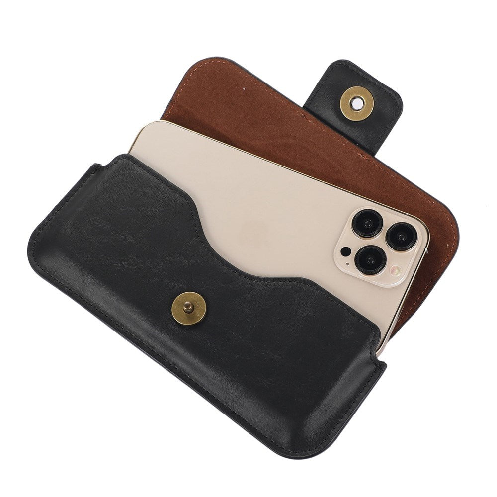 Universal Faux Leather Belt Case for Mobile (Max. Mobile: 150 x 75mm) - Black