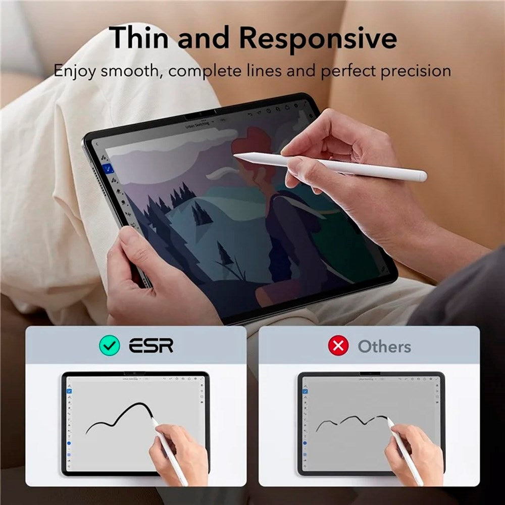 ESR iPad Pro 11 (2024) Magnetic Screen Protector - Privacy - Black / Transparent