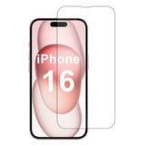 iPhone 16 Screen Protection 2.5D Tempered Glass - Case Friendly - Transparent