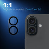 NORTHJO iPhone 16 / 16 Plus Tempered Camera Lens Glass - 2 pcs. - Transparent / Black Edge