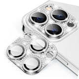 iPhone 16 Pro / 16 Pro Max Enkay Glass Protection for Camera Lens w. Rhinestones - Silver