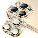 iPhone 16 Pro / 16 Pro Max Enkay Glass Protection for Camera Lens w. Rhinestones - Gold