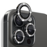 NORTHJO iPhone 16 Pro / 16 Pro Max Camera Lens Protector - Decorative Stones - Black