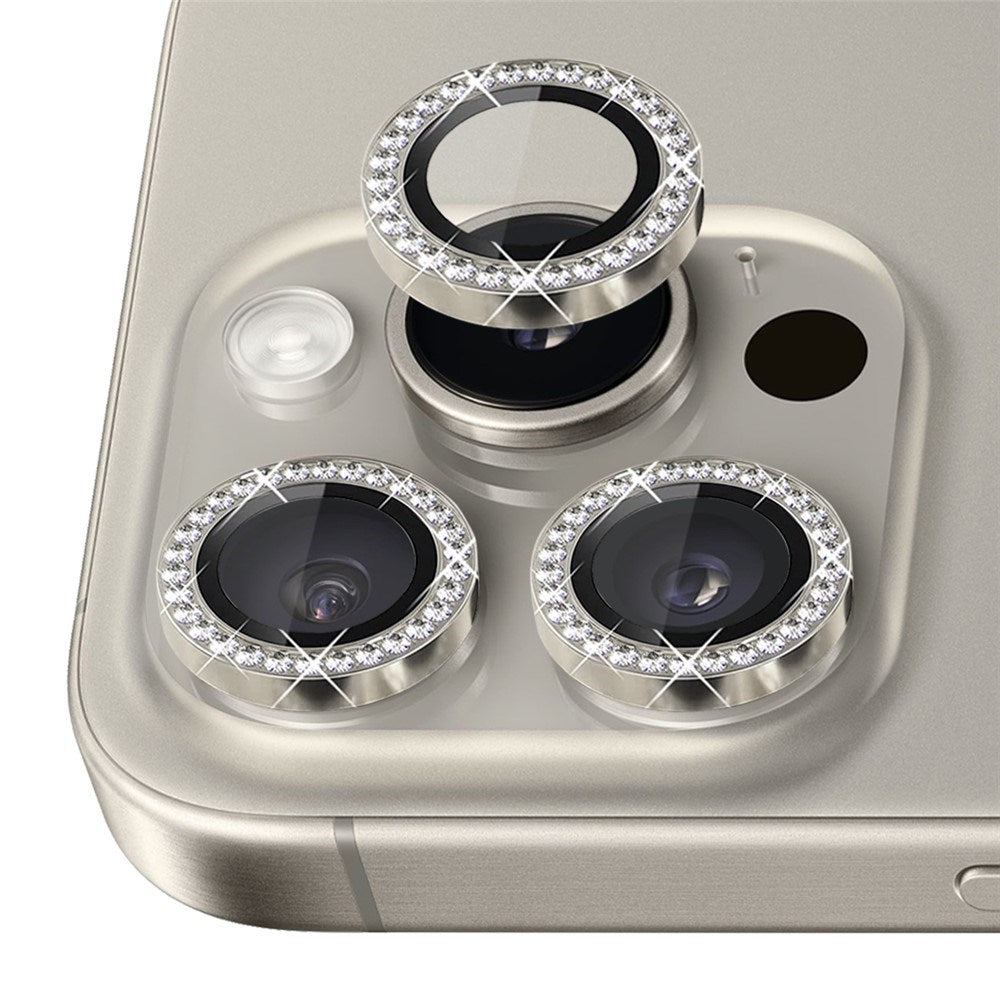 NORTHJO iPhone 16 Pro / 16 Pro Max Camera Lens Protector - Decorative Stones - Beige