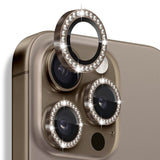 NORTHJO iPhone 16 Pro / 16 Pro Max Camera Lens Protector - Decorative Stones - Brown