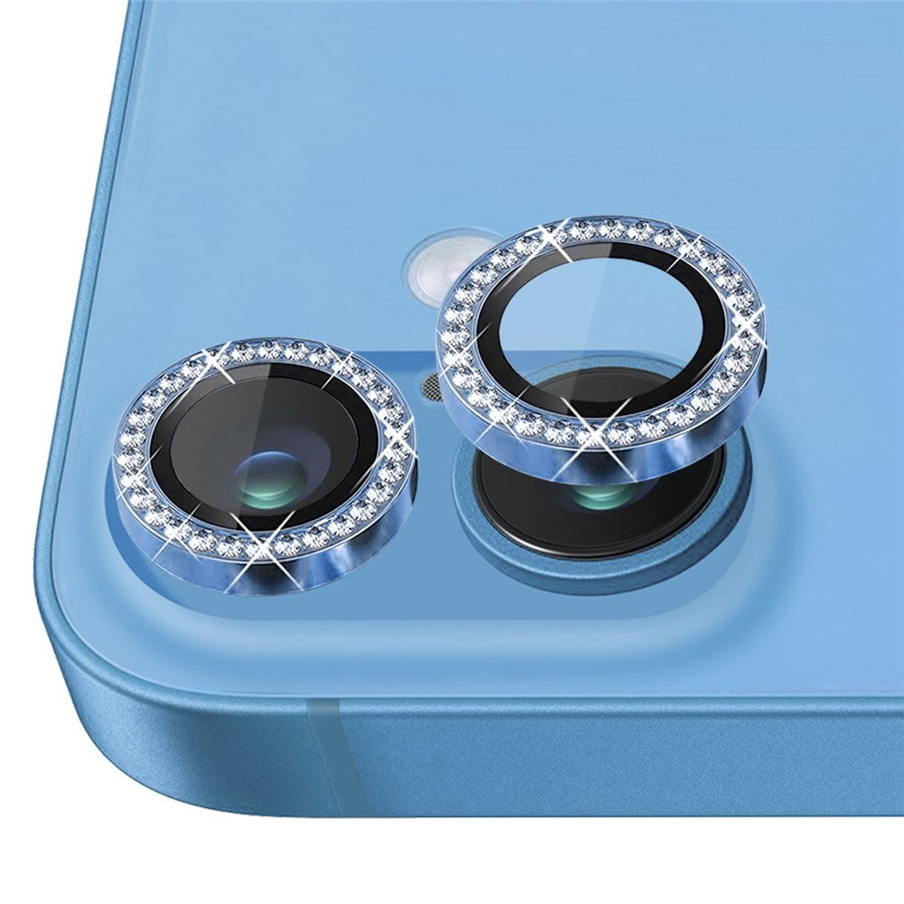 NORTHJO iPhone 16 / 16 Plus Camera Lens Protector - Decorative Stones - Blue
