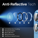 NORTHJO iPhone 16 / 16 Plus Camera Lens Protector - Decorative Stones - Blue