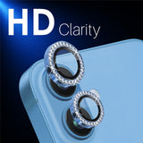 NORTHJO iPhone 16 / 16 Plus Camera Lens Protector - Decorative Stones - Blue