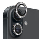 NORTHJO iPhone 16 / 16 Plus Camera Lens Protector - Decorative Stones - Black