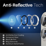 NORTHJO iPhone 16 / 16 Plus Camera Lens Protector - Decorative Stones - Silver