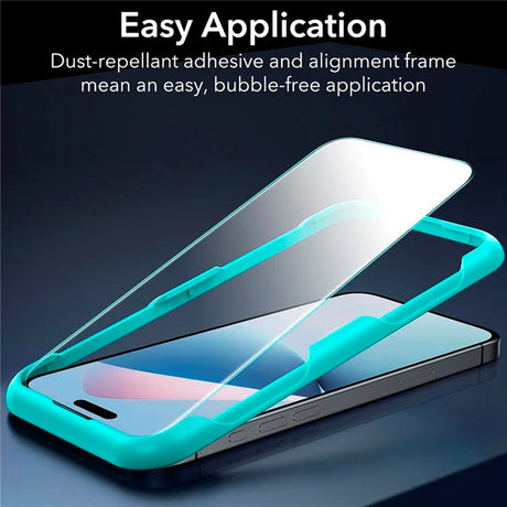 iPhone 16 Pro Max ESR Screen Protection Tempered Glass w. Mounting Frame - 2 pack - Transparent