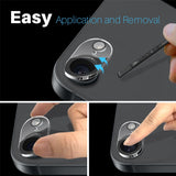 NORTHJO iPhone 16e Tempered Camera Lens Glass - Transparent / Black Edge