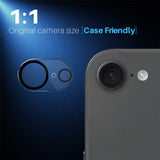 NORTHJO iPhone 16e Tempered Camera Lens Glass - 2 pcs. - Transparent / Black Edge