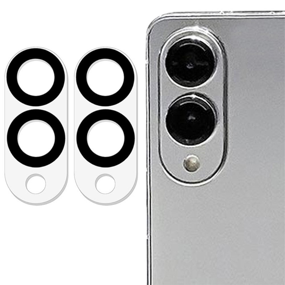 Samsung Galaxy S25 Edge Protective Glass For Camera Lens - 2 Pcs. - Transparent / Black