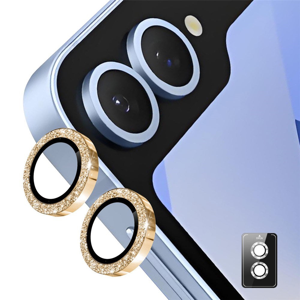 ENKAY Samsung Galaxy Z Flip7 Glitter Camera Lens Protector - Gold