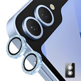 ENKAY Samsung Galaxy Z Flip7 Glitter Camera Lens Protector - Blue
